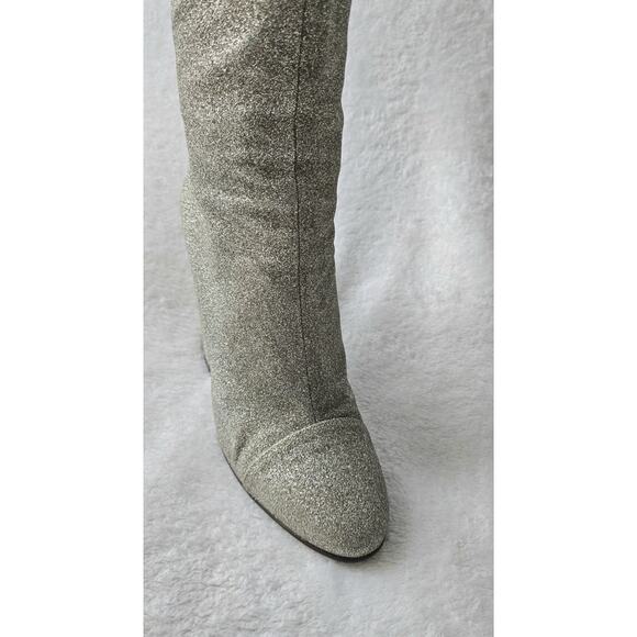 DRIES VAN NOTEN Runway moda operandi silver glitter boots $725 I-38 US-7 1/2 7.5 - Picture 5 of 16